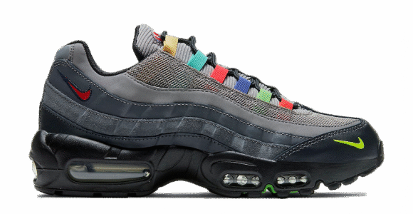 Nike Air Max 95 Light Charcoal/University Red Black